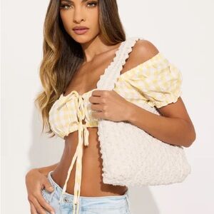 Back To Back Cream Quilted Shoulder Bag NEW 🏷️